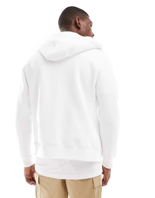 Nike – Club – Kapuzenjacke aus Fleece in Weiß mit durchgehendem Reißverschluss, 4 von 4