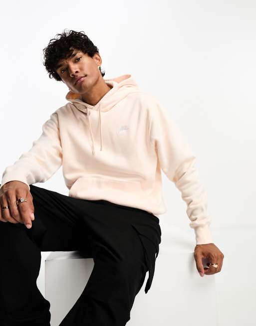 Nike – Club – Kapuzenpullover aus Fleece in Cremeweiß