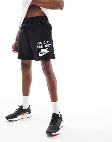 Nike Club Knit shorts with graphic print in black - view 1