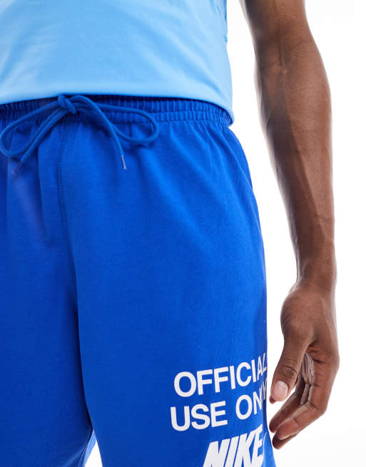 Nike Club Knit shorts with graphic print in blue, 2 of 5