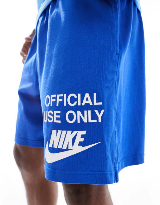 Nike Club Knit shorts with graphic print in blue, 4 of 5