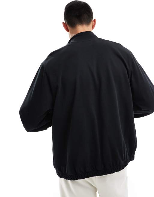 Nike Club Knit zip through jacket in black , 3 of 4