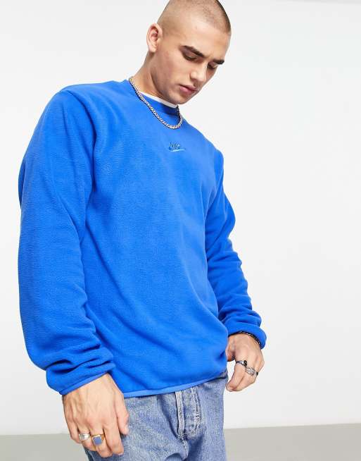 Nike – Club – Kungsblå sweatshirt i polarfleece