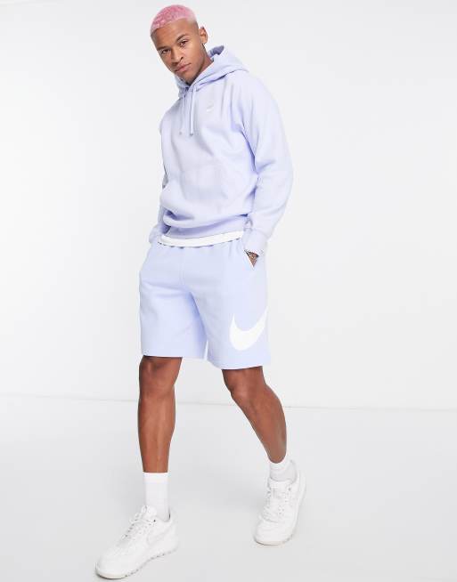 Nike Club large logo sweat shorts in light marine blue