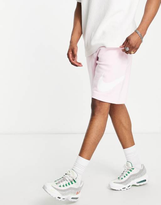 Nike men's best sale fleece shorts pink