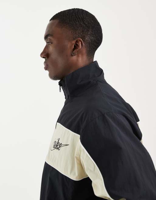 Nike - Club - Lichtgewicht jack met rits in zwart en crème, 4 van 5
