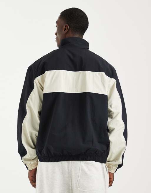 Nike - Club - Lichtgewicht jack met rits in zwart en crème, 5 van 5