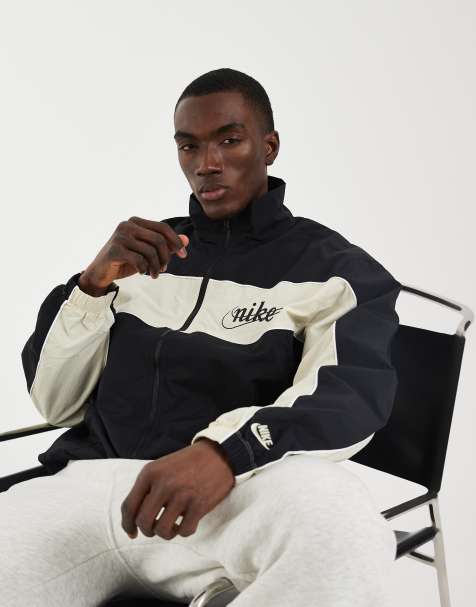 Nike Club lightweight full zip jacket in black and cream - view 1