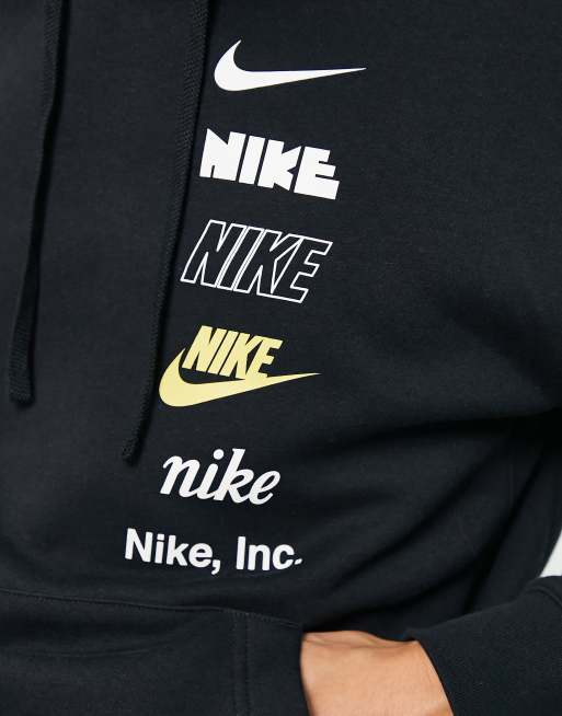 Nike Club logo hoodie in black