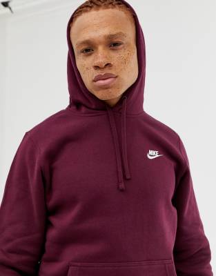 nike club hoodie burgundy