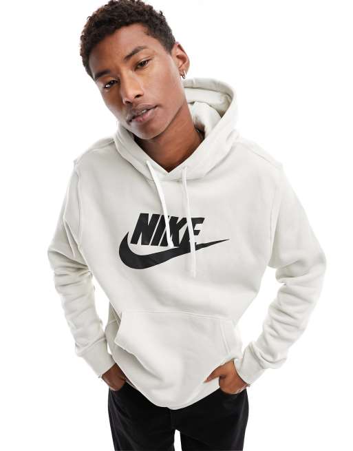 Nike club hotsell logo hoodie white