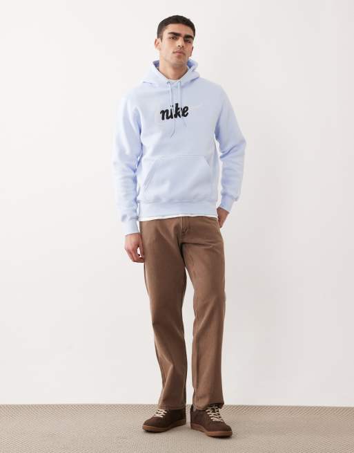 Nike Club logo hoodie in light blue, 2 of 5