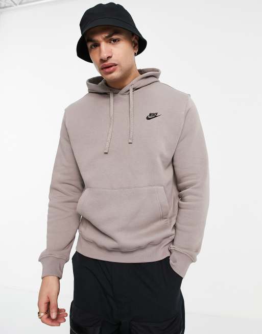 Nike Club logo hoodie in moon fossil