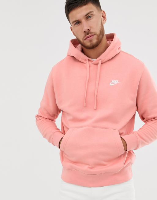 Nike pink store hoodie men