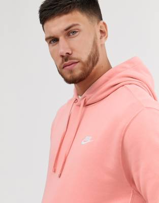 nike club logo hoodie pink