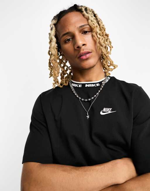 Nike Club logo rib t-shirt in black | ASOS