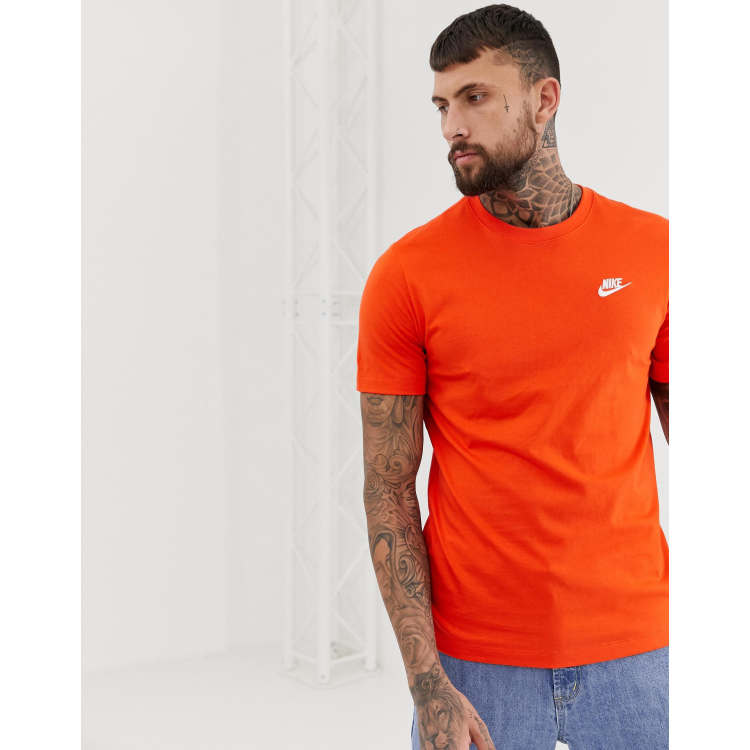 Nike Club Logo T Shirt in orange