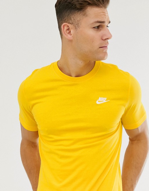 Nike Club Logo T-Shirt in Yellow | ASOS