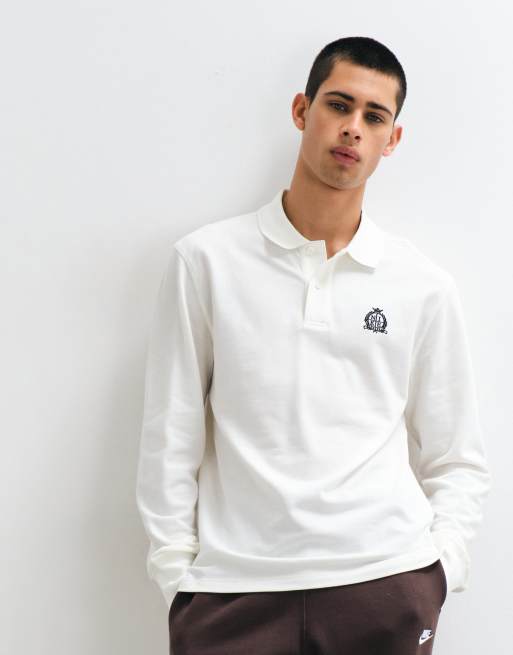 Nike Club long sleeve polo in off white, 2 of 5