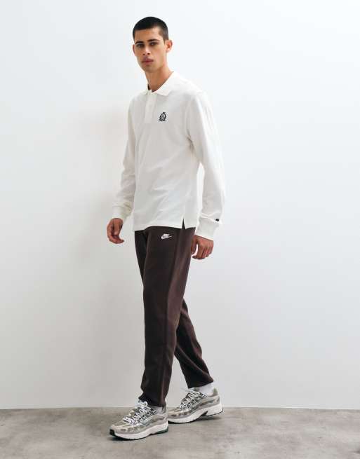 Nike Club long sleeve polo in off white, 3 of 5