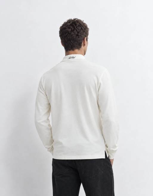Nike Club long sleeve polo in off white, 8 of 9