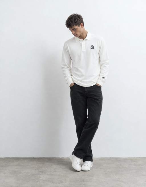 Nike Club long sleeve polo in off white, 9 of 9