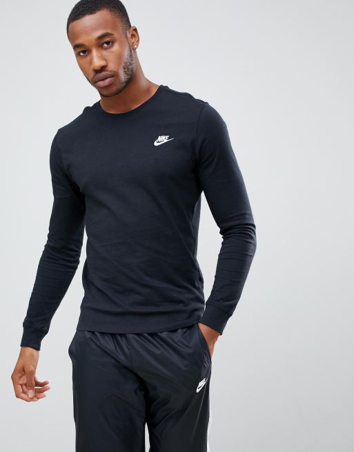 Nike Club Long Sleeve T Shirt In Black AQ7141 010 ASOS Nike Club Long Sleeve T Shirt In Black AQ7141 010 ASOS