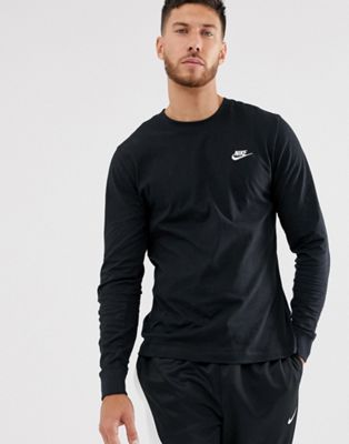 Nike Club long sleeve t-shirt in black  - ASOS Price Checker