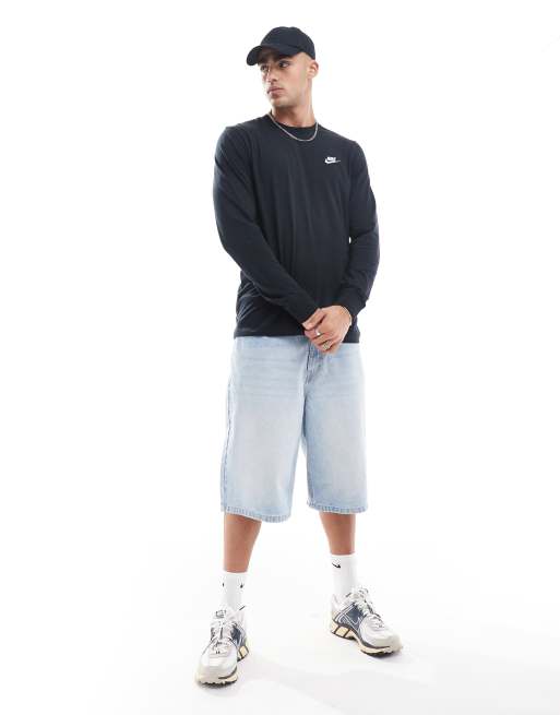 Nike Club long sleeve t-shirt in black
