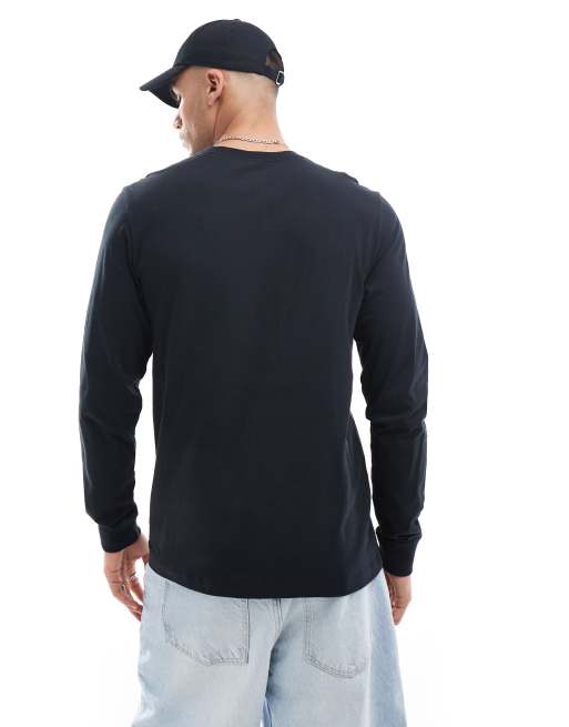 [NIKE] Club Premium Long Sleeve T-Shirt 長袖Tシャツ Nike Men's Sportswear Club, Black/White | Amazon.com