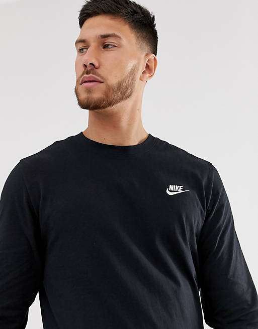 Nike Club long t-shirt in black | ASOS