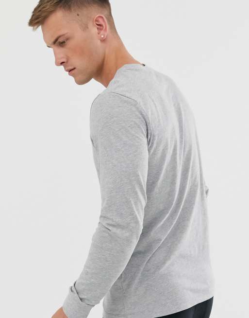 Nike Men's Long Sleeve Sportswear Club T-Shirt - Dark Grey Heather - Size L