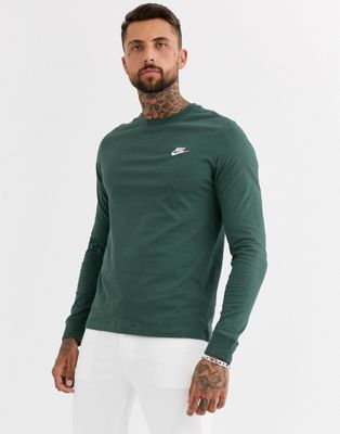 Nike Club long sleeve t-shirt in green 