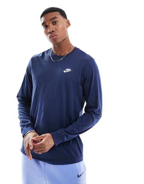 Nike Club long sleeve t-shirt in navy - view 1