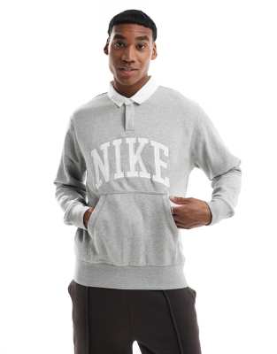 Nike Club Longsleeve Polo In Gray