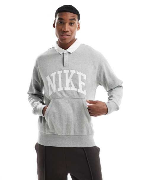 Nike Club longsleeve polo in gray - view 1