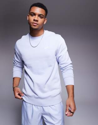 Nike - Club - Lyslilla sweatshirt med rund hals - view 1
