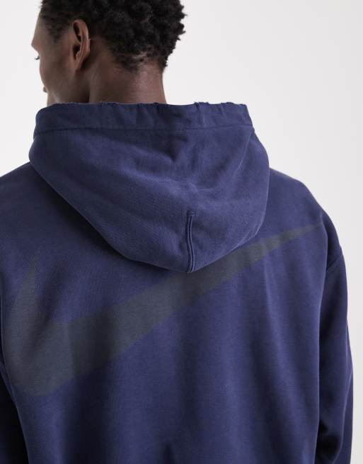 Nike – Club – Marinblå huvtröja i fransk frotté, 5 av 5