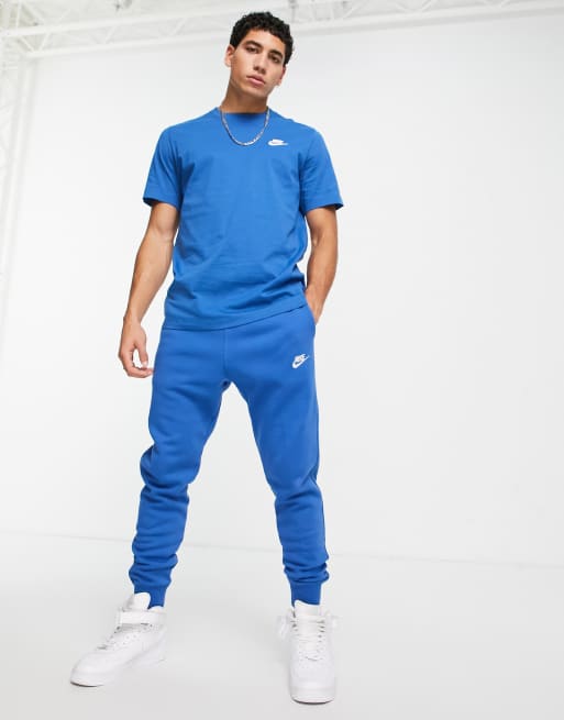 Nike – Club – Marinblå mjukisbyxor med mudd