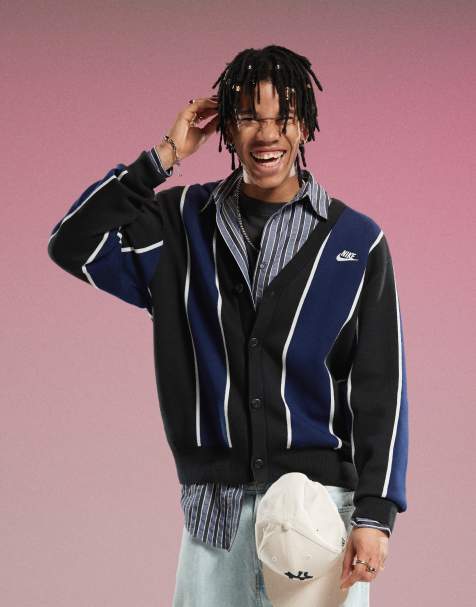 Nike Club - Marineblå og sort sweater med striber - view 1