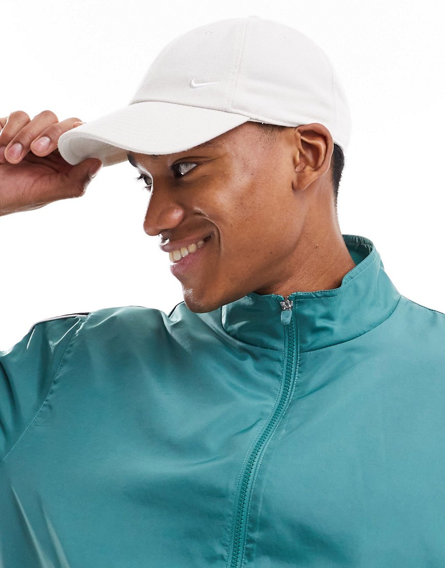 Nike Club metallic swoosh hat in ivory-Neutral
