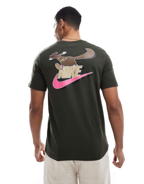 Nike – Club – Mörkgrön t-shirt i collegestil - view 1