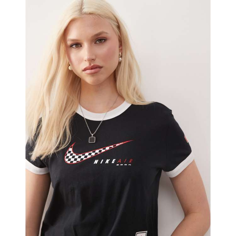 ナイキ Nike 【 Club Moto Short Sleeve T-Shirt Women's 】 レディース Nike Club Moto cropped t-shirt in black | ASOS