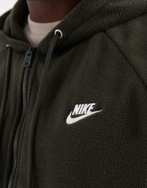 Nike - Club - Mørkegrøn fleece med halv lynlås, 5 af 5