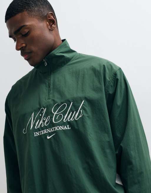 Nike Club NCC giacca con zip a 1/4 e logo script verde, 2 di 5