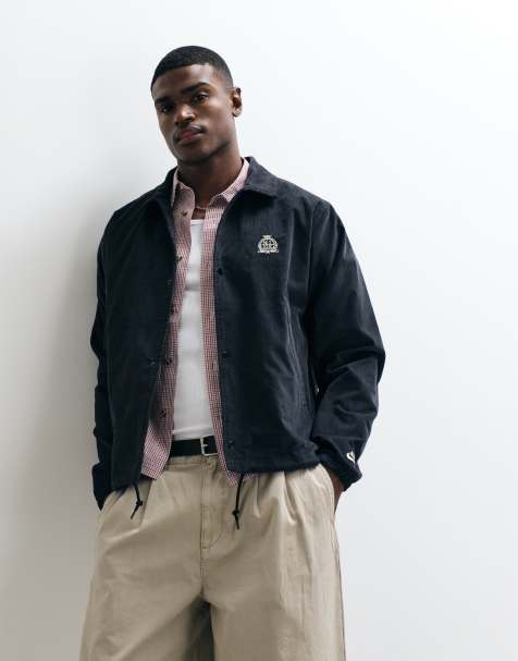 Nike Club NCC logo cord coachjack in zwart - view 1