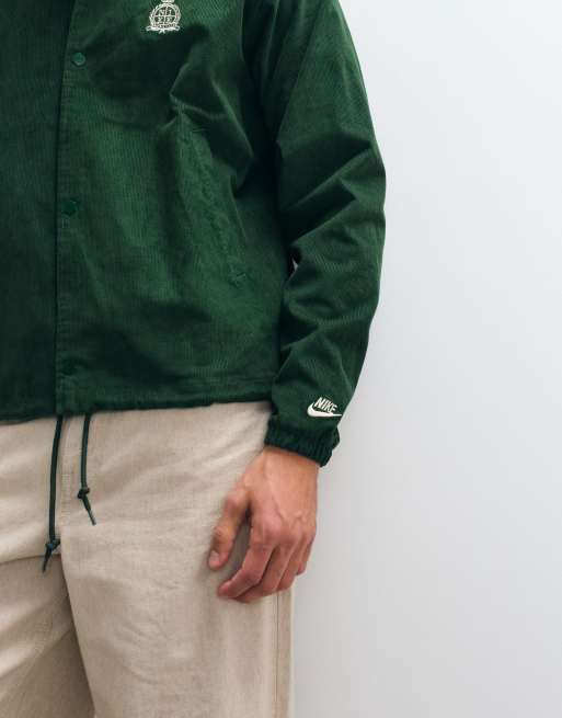 Nike Club NCC veste coach en velours côtelé verte, 5 de 5