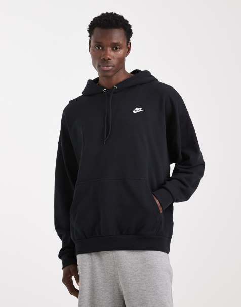Nike Club – Oversize-Kapuzenpullover aus French Terry in Schwarz - view 1