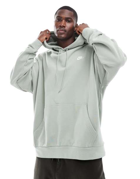 Nike - Club - Oversized hoodie van badstof in olijfgroen - view 1