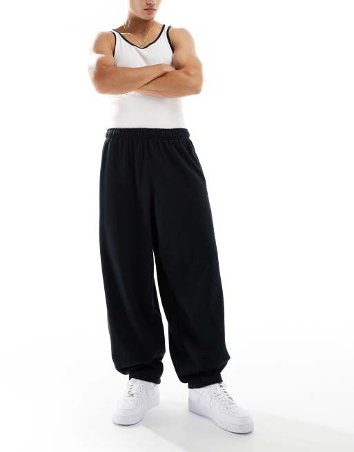 Nike - Club - Oversized og sorte joggingbukser med frotté-for